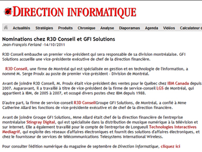 Nominations chez GFI Solutions