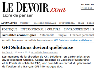 GFI Solutions devient québécoise