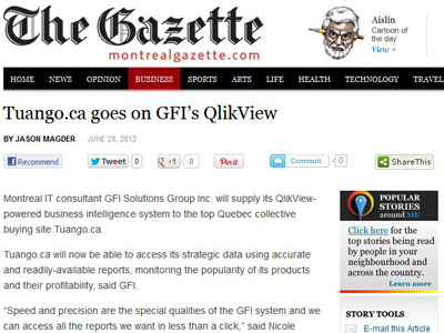 Tuango.ca goes on GFI's Qlikview